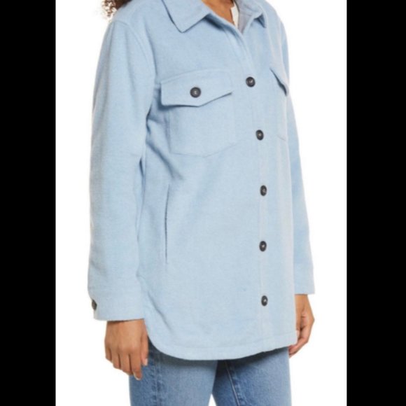 Thread & Supply Nordstrom Blue Soft Flannel Jacket Lined Shacket Medium 8 10 NWT - Picture 5 of 7